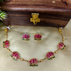 Antique Enamel Lotus Necklace Set