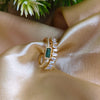 Emerald Luxe Baguette Anti-Tarnish Ring