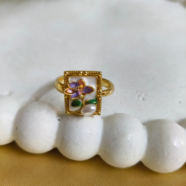 Bloom Frame Enamel Ring
