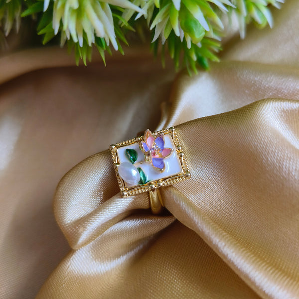 Bloom Frame Enamel Ring