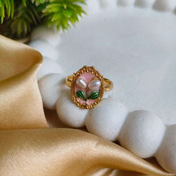Petal Glow Anti-Tarnish Enamel Ring