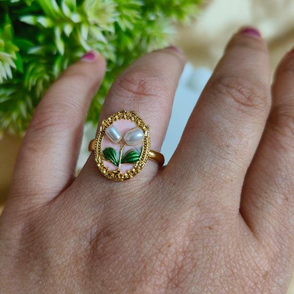 Petal Glow Anti-Tarnish Enamel Ring