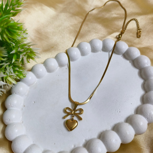 Bow Bliss Heart Pendant