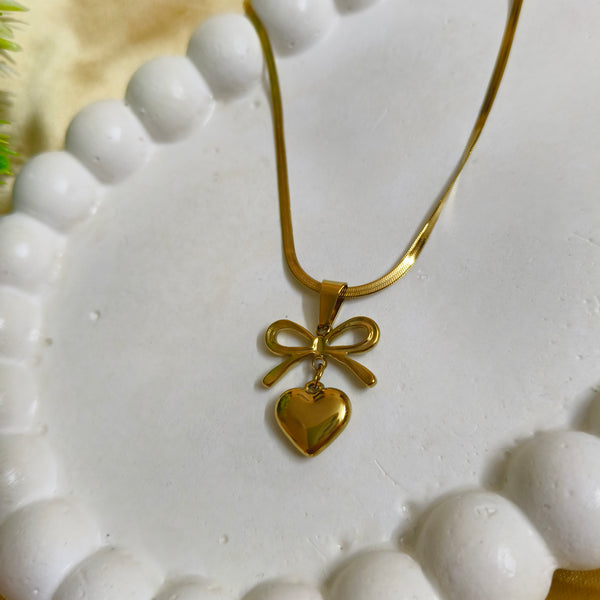 Bow Bliss Heart Pendant