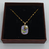 Lavender Leaf Enamel Pendant Chain