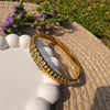 Ribbed Gold Crystal Kada
