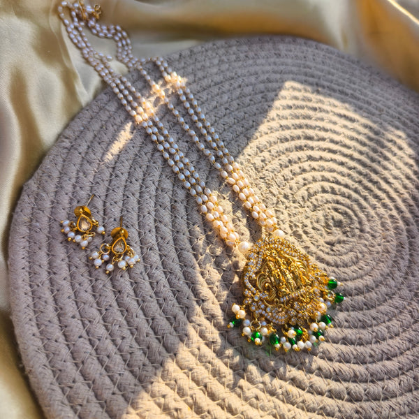 Lakshmi Pearl Temple Necklace Set