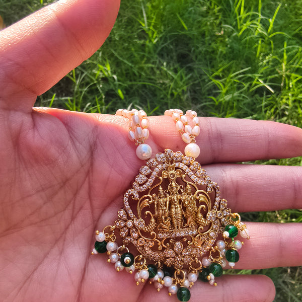 Lakshmi Pearl Temple Necklace Set