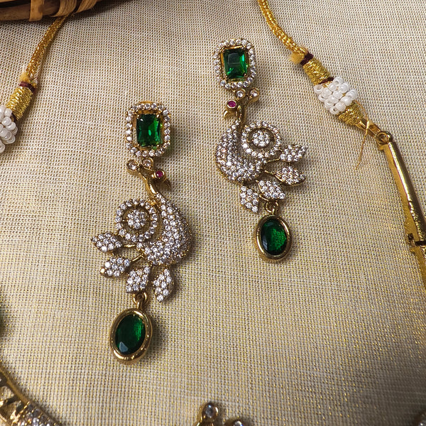 Emerald Peacock Radiance Necklace Set