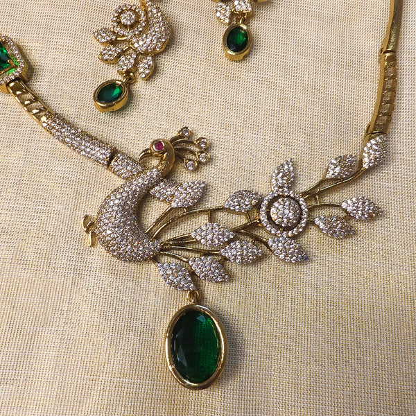 Emerald Peacock Radiance Necklace Set