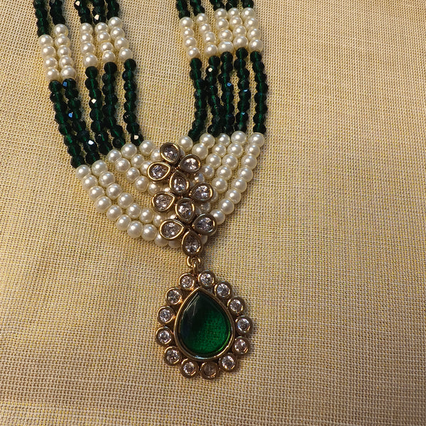 Emerald Pearl Royale Multi-Layer Necklace Set