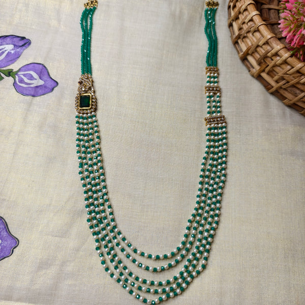 Emerald Heritage Pearl Beads Long Necklace