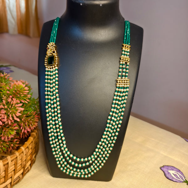 Emerald Heritage Pearl Beads Long Necklace