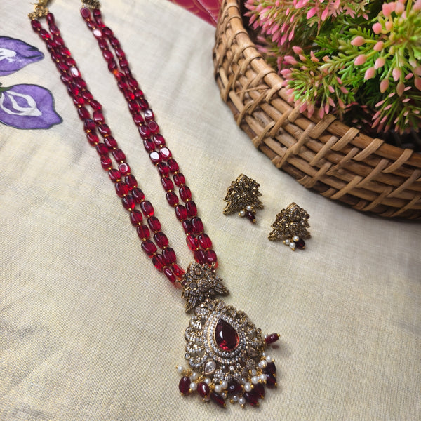 Ruby Royale Beads Necklace Set