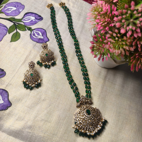 Emerald Maharani Beads Necklace Set