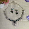 Emerald Aura American Diamond Necklace Set