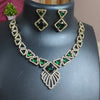 Emerald Aura American Diamond Necklace Set