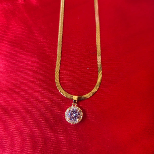 Celestia Solitaire Anti-Tarnish Pendant Chain