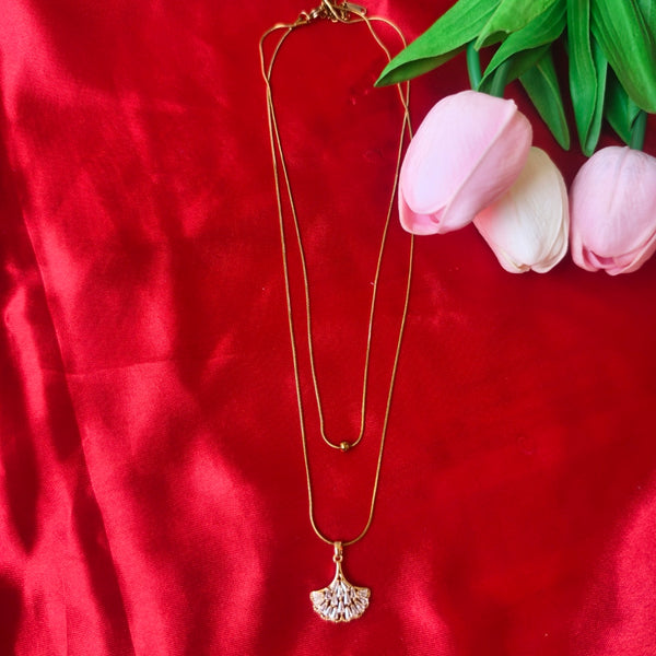 Ginkgo Grace Anti-Tarnish Layered Pendant Chain
