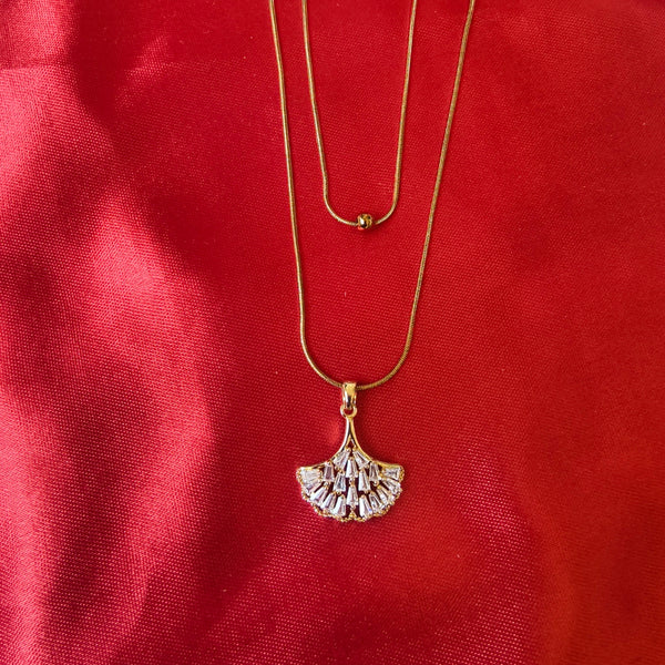 Ginkgo Grace Anti-Tarnish Layered Pendant Chain