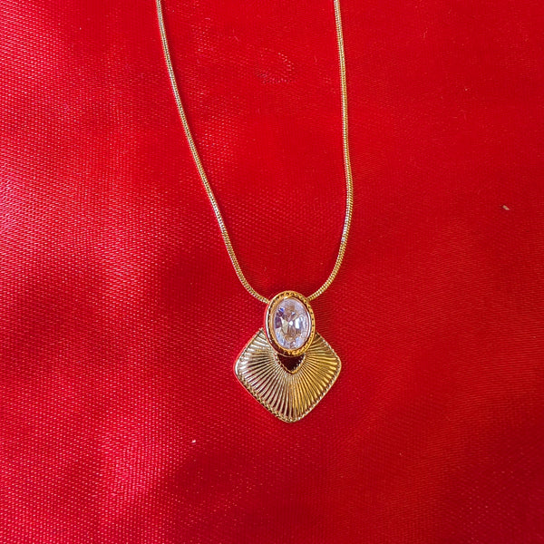 Celeste Radiance Anti-Tarnish Crystal Pendant Chain