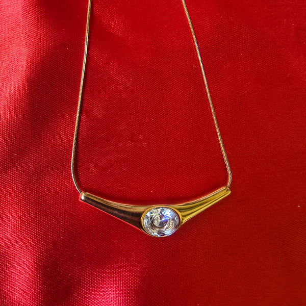 Aurora Solitaire Anti-Tarnish Pendant Chain