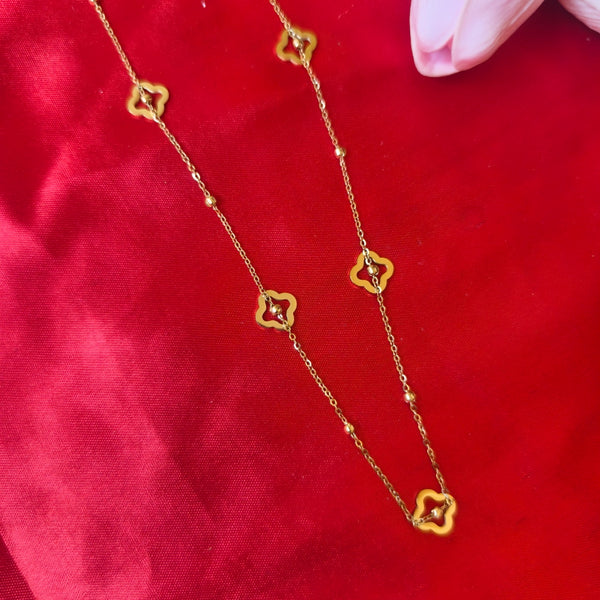 Golden Clover Anti-Tarnish Pendant Chain