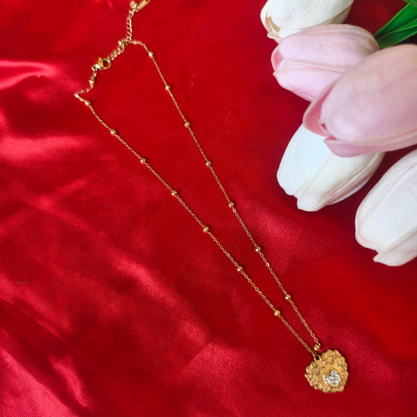 Golden Heart Charm Anti-Tarnish Pendant Chain