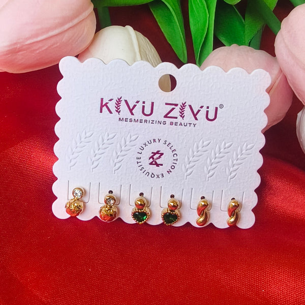 Anti-Tarnish Stud Earrings Combo Set