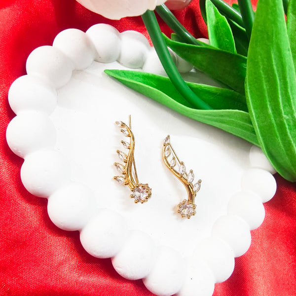 Designer Leaf & Bloom Ear Cuffs