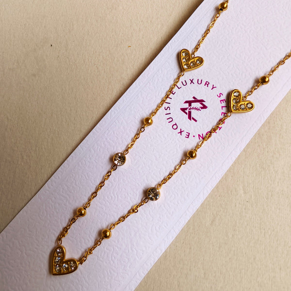 HeartGlow Anti-Tarnish Crystal Pendant Set with Stud Earrings