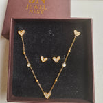 HeartGlow Anti-Tarnish Crystal Pendant Set with Stud Earrings