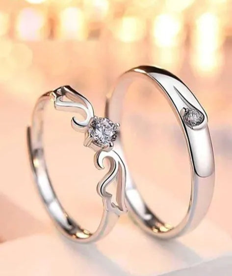 Eternal Harmony Couple Rings – Silver Love Bands ✨💞
