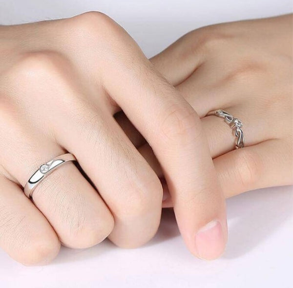 Eternal Harmony Couple Rings – Silver Love Bands ✨💞