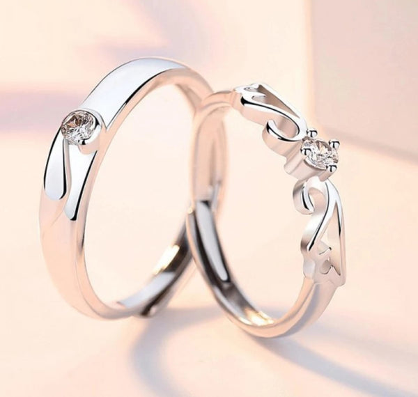 Eternal Harmony Couple Rings – Silver Love Bands ✨💞