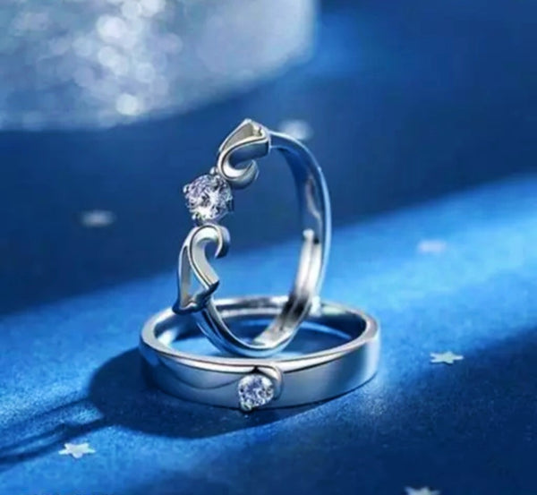 Eternal Harmony Couple Rings – Silver Love Bands ✨💞