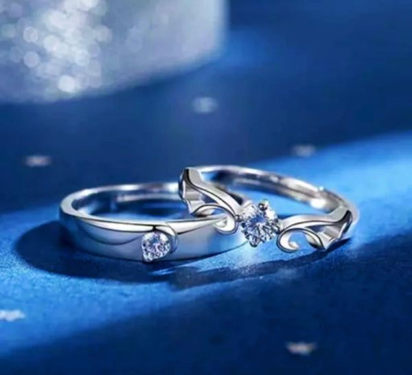 Eternal Harmony Couple Rings – Silver Love Bands ✨💞