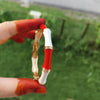 Ruby Ivory Enamel Bamboo Kada