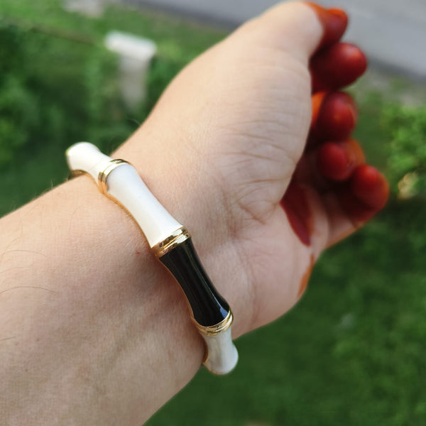 Black & White Luxe Enamel Bracelet